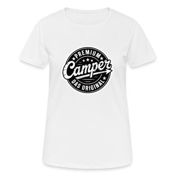 Premium Camper - Frauen T-Shirt atmungsaktiv - Weiß - Vorne - AI Model Female 172 dark (172cm)