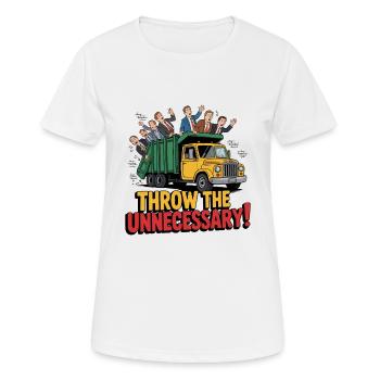 WERFEN SIE DAS UNNÖTIGE - Frauen T-Shirt atmungsaktiv - Weiß - Vorne - AI Model Female 172 dark (172cm)