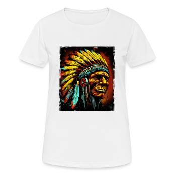 Crâne de chef indien Apache - T-shirt respirant Femme - blanc - Devant - AI Model Female 172 dark (172cm)