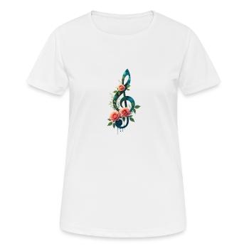 Harmonie florale de la clé de sol - T-shirt respirant Femme - blanc - Devant - AI Model Female 172 dark (172cm)