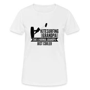 Kitesurf Papi comme un Papi normal tout simplement - T-shirt respirant Femme - blanc - Devant - AI Model Female 172 dark (172cm)