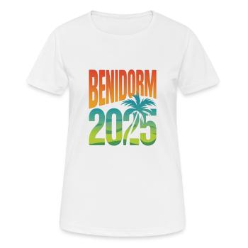 Benidorm 2025 - Women's Breathable T-Shirt - white - Front - AI Model Female 172 dark (172cm)