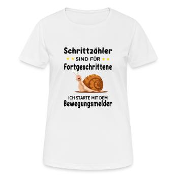 Les podomètres sont destinés aux utilisateurs avancés - T-shirt respirant Femme - blanc - Devant - AI Model Female 172 dark (172cm)