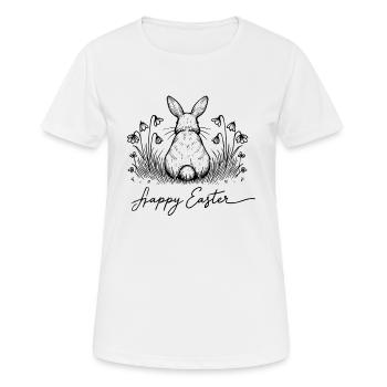 Ostern Hase Cottagecore Ästhetik Retro Vintage - Frauen T-Shirt atmungsaktiv - Weiß - Vorne - AI Model Female 172 dark (172cm)
