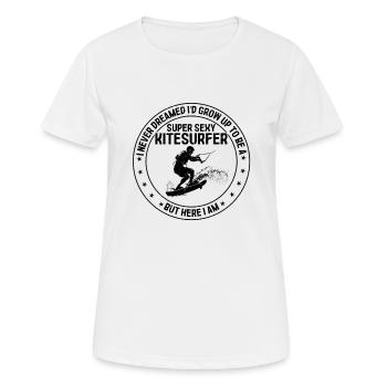 Kiteboarding - Je grandirais pour être un super sexy - T-shirt respirant Femme - blanc - Devant - AI Model Female 172 dark (172cm)