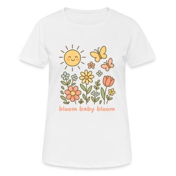 bloom baby bloom Flower Flowers Spring - Women's Breathable T-Shirt - white - Front - AI Model Female 172 dark (172cm)