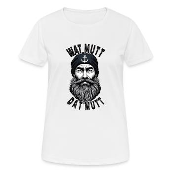 East Frisian North Sea Seaman Wat Mutt Dat Mutt - Women's Breathable T-Shirt - white - Front - AI Model Female 172 dark (172cm)