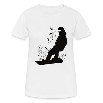 Snowboarder Snowboarding Snowboard - Women's Breathable T-Shirt - white - Front - AI Model Female 172 dark (172cm)