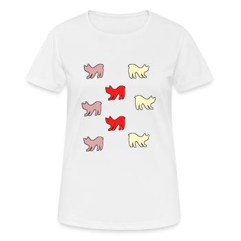 Katzen ohne Schwanz - Frauen T-Shirt atmungsaktiv - Weiß - Vorne - AI Model Female 172 dark (172cm)
