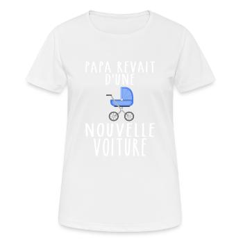 Dad Gift Future Dad - New Dad Car - Women's Breathable T-Shirt - white - Front - AI Model Female 172 dark (172cm)