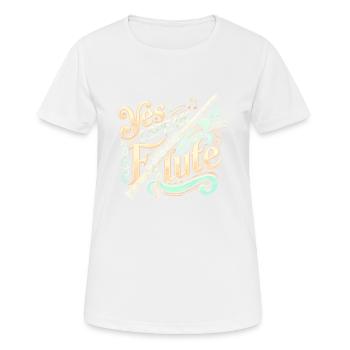 Ja, ich spreche Flöte - Frauen T-Shirt atmungsaktiv - Weiß - Vorne - AI Model Female 172 dark (172cm)