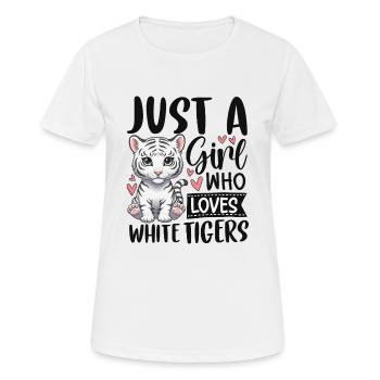 Just a Girl Who Loves White Tigers - Women's Breathable T-Shirt - white - Front - AI Model Female 172 dark (172cm)