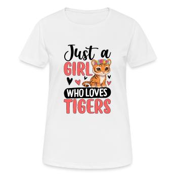 Just a Girl Who Loves Tigers - Women's Breathable T-Shirt - white - Front - AI Model Female 172 dark (172cm)