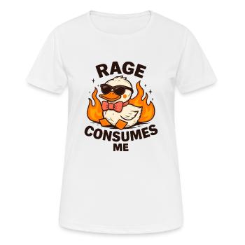 Rage Consumes Me - Sunglasses Duck on Flames - Women's Breathable T-Shirt - white - Front - AI Model Female 172 dark (172cm)