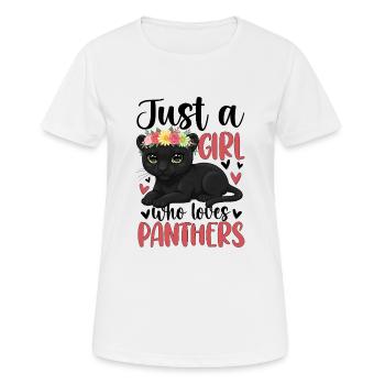 Just a Girl Who Loves Panthers - Frauen T-Shirt atmungsaktiv - Weiß - Vorne - AI Model Female 172 dark (172cm)