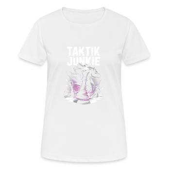 Taktik Junkie Schach Design - Frauen T-Shirt atmungsaktiv - Weiß - Vorne - AI Model Female 172 dark (172cm)
