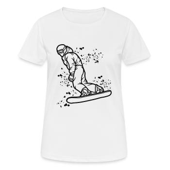Snowboarder Snowboarding Snowboard - Women's Breathable T-Shirt - white - Front - AI Model Female 172 dark (172cm)