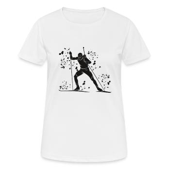 Biathlet Nordische Kombination Biathlon - Frauen T-Shirt atmungsaktiv - Weiß - Vorne - AI Model Female 172 dark (172cm)