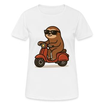 faultier moped - Frauen T-Shirt atmungsaktiv - Weiß - Vorne - AI Model Female 172 dark (172cm)