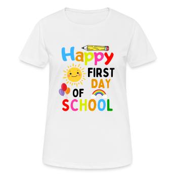 Premier jour d’école : Dire la rentrée des classes - T-shirt respirant Femme - blanc - Devant - AI Model Female 172 dark (172cm)