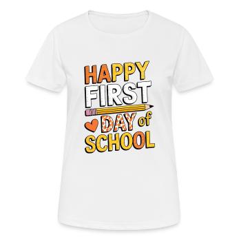 Conception du premier jour d’inscription à l’école - T-shirt respirant Femme - blanc - Devant - AI Model Female 172 dark (172cm)