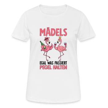 Les filles, peu importe ce qui se passe Maintenir les niveaux - T-shirt respirant Femme - blanc - Devant - AI Model Female 172 dark (172cm)