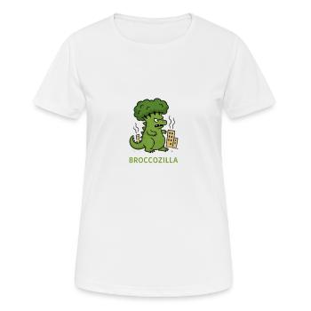 Broccoli Monster Cartoon – Broccozilla - Women's Breathable T-Shirt - white - Front - AI Model Female 172 dark (172cm)