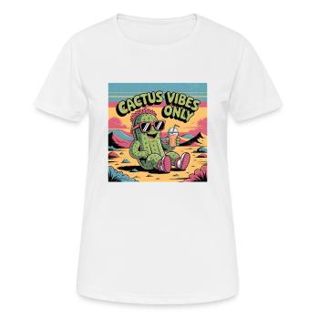 Cactus Vibes Only - Frauen T-Shirt atmungsaktiv - Weiß - Vorne - AI Model Female 172 dark (172cm)