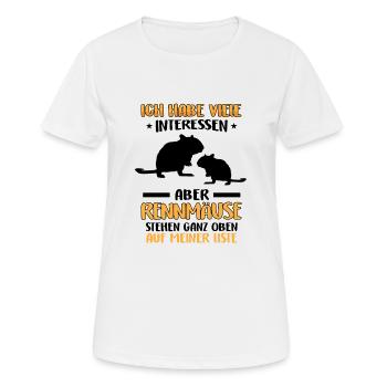 Rennmaus interessant Nagetier Gerbil - Frauen T-Shirt atmungsaktiv - Weiß - Vorne - AI Model Female 172 dark (172cm)