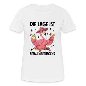 The location is drunk with flamingo - Women's Breathable T-Shirt - white - Front - AI Model Female 172 dark (172cm)
