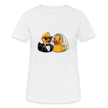 Gummienten Brautpaar - Frauen T-Shirt atmungsaktiv - Weiß - Vorne - AI Model Female 172 dark (172cm)