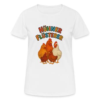 Poulets Chuchoteur - T-shirt respirant Femme - blanc - Devant - AI Model Female 172 dark (172cm)
