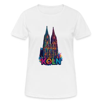 Cologne Cathedral - Women's Breathable T-Shirt - white - Front - AI Model Female 172 dark (172cm)