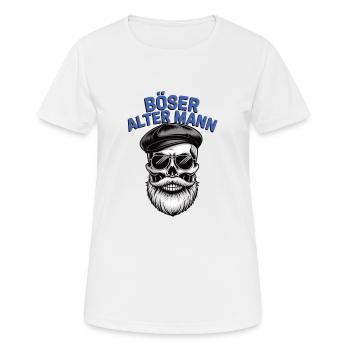 Boeser alter Mann - Skelett mit Sonnenbrille - Frauen T-Shirt atmungsaktiv - Weiß - Vorne - AI Model Female 172 dark (172cm)