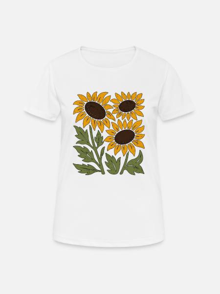 Boho Sonnenblumen - Frauen T-Shirt atmungsaktiv - Weiß