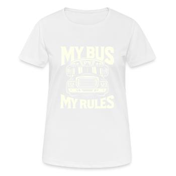 Mein Bus Meine Regeln - Frauen T-Shirt atmungsaktiv - Weiß - Vorne - AI Model Female 172 dark (172cm)
