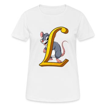 BUCHSTABE L - Frauen T-Shirt atmungsaktiv - Weiß - Vorne - AI Model Female 172 dark (172cm)
