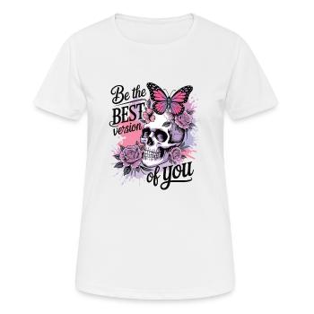 Soyez la meilleure version de vous-même - T-shirt respirant Femme - blanc - Devant - AI Model Female 172 dark (172cm)