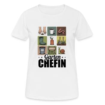 Garten Chefin Gartenarbeit Blume Pflanze Gartnärin - Frauen T-Shirt atmungsaktiv - Weiß - Vorne - AI Model Female 172 dark (172cm)