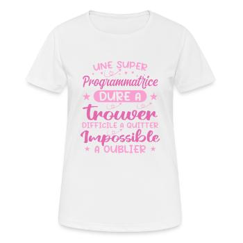 Une Super Programmatrice - Cadeau programmatrice - T-shirt respirant Femme - blanc - Devant - AI Model Female 172 dark (172cm)