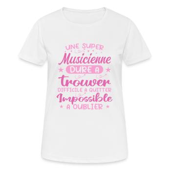 Une Super Musicienne - Cadeau musicienne - T-shirt respirant Femme - blanc - Devant - AI Model Female 172 dark (172cm)