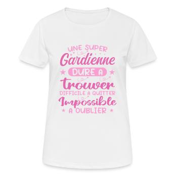 Une Super Gardienne - Cadeau gardienne - T-shirt respirant Femme - blanc - Devant - AI Model Female 172 dark (172cm)