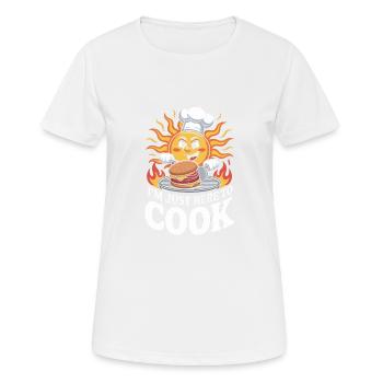 Je suis juste ici pour cuisiner les coups de soleil - T-shirt respirant Femme - blanc - Devant - AI Model Female 172 dark (172cm)