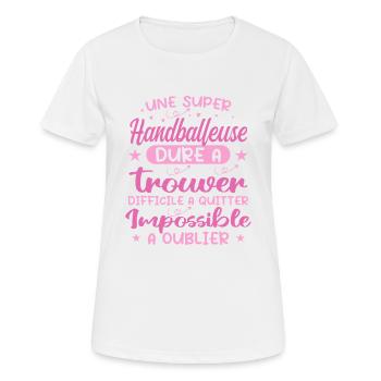 Une Super Handballeuse - Cadeau handballeuse - T-shirt respirant Femme - blanc - Devant - AI Model Female 172 dark (172cm)