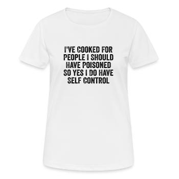 Komisch - Frauen T-Shirt atmungsaktiv - Weiß - Vorne - AI Model Female 172 dark (172cm)