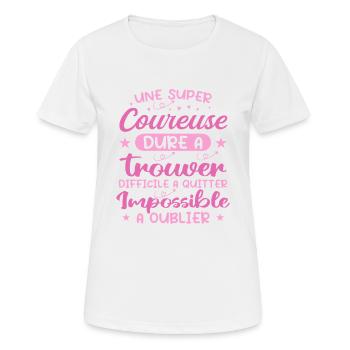 A Super Runner - Runner Gift - Women's Breathable T-Shirt - white - Front - AI Model Female 172 dark (172cm)