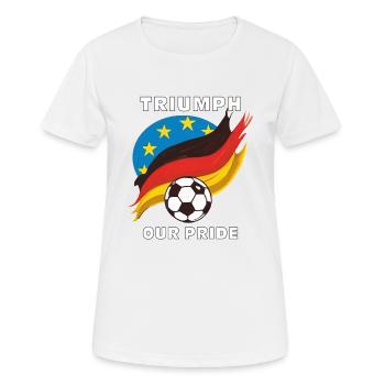 ALLEMAGNE EUROPE FOOTBALL NOTRE FIERTÉ - T-shirt respirant Femme - blanc - Devant - AI Model Female 172 dark (172cm)