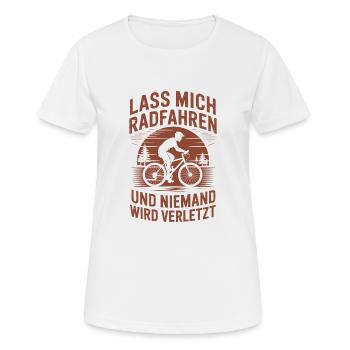 Lass mich radfahren – und niemand wird verletzt - Frauen T-Shirt atmungsaktiv - Weiß - Vorne - AI Model Female 172 dark (172cm)