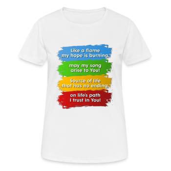 Hymne du Jubilé de Rome 2025 en anglais - T-shirt respirant Femme - blanc - Devant - AI Model Female 172 dark (172cm)