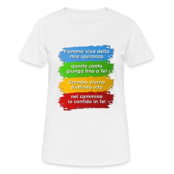 Hymne du Jubilé italien de Rome 2025 - T-shirt respirant Femme - blanc - Devant - AI Model Female 172 dark (172cm)